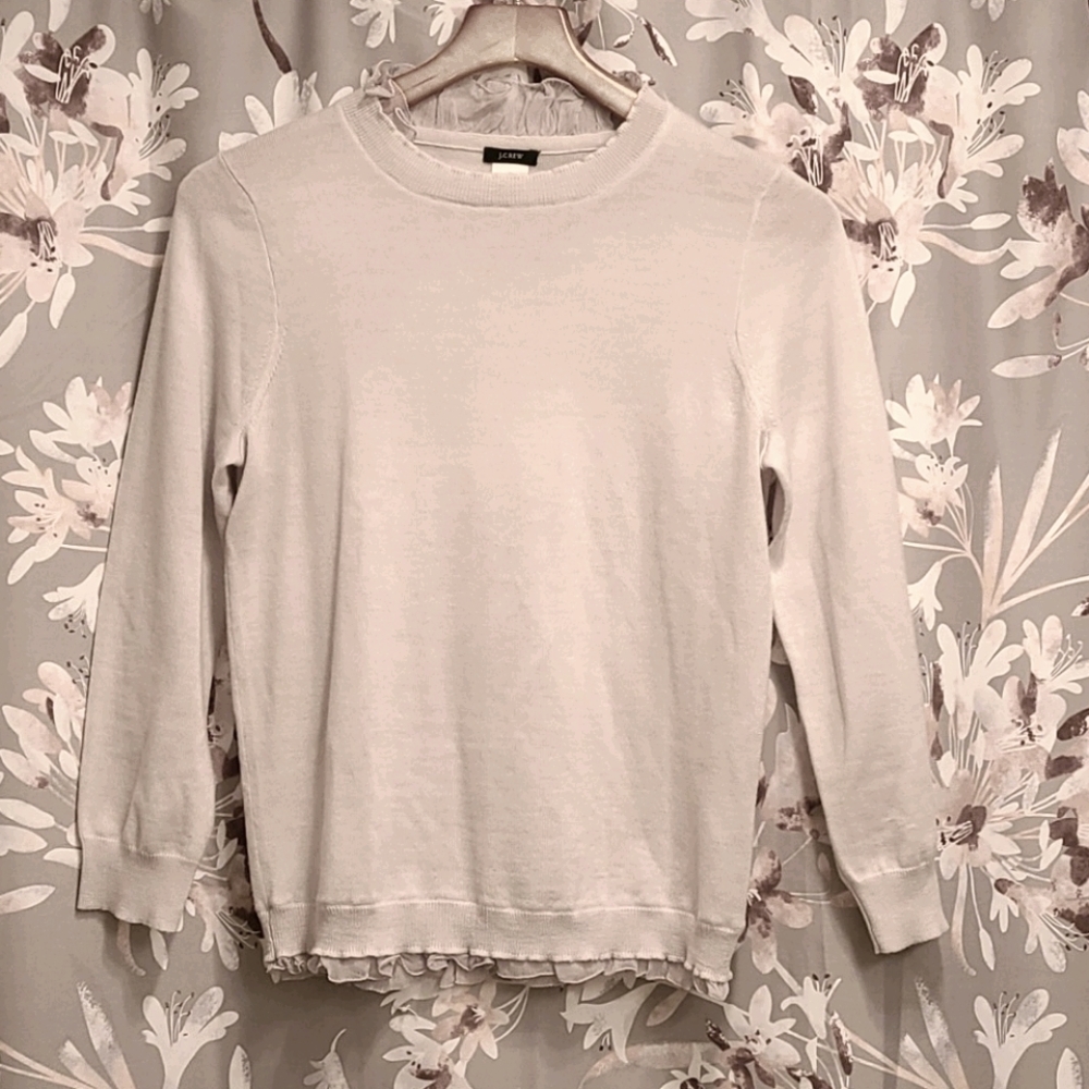 J. Crew ruffle Crewneck Sweater